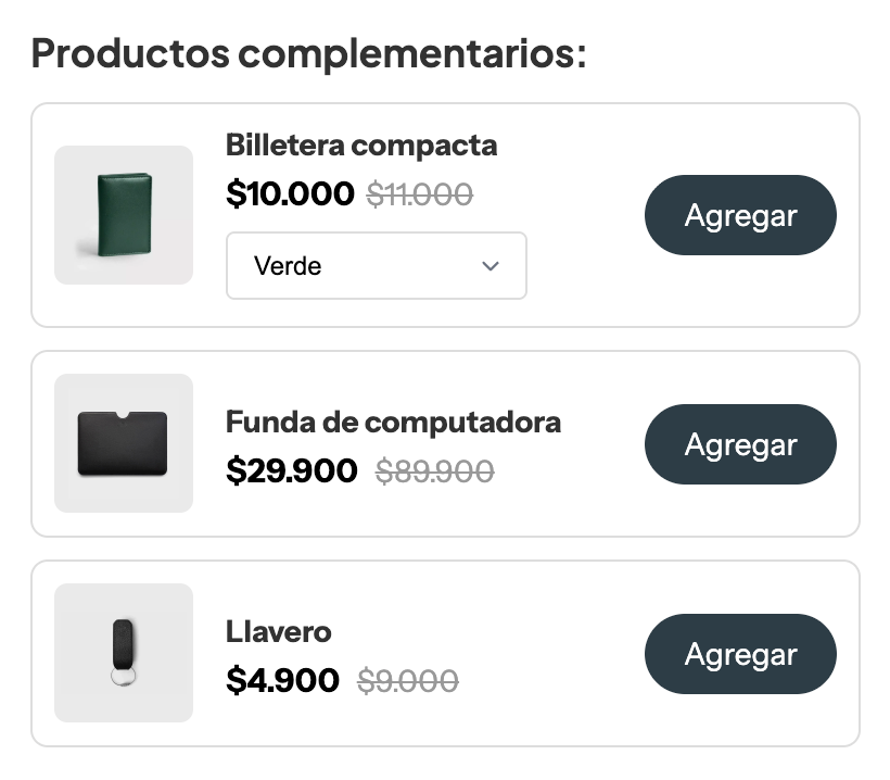 Productos complementarios