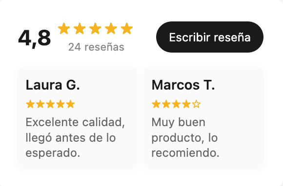 Reseñas con calificación