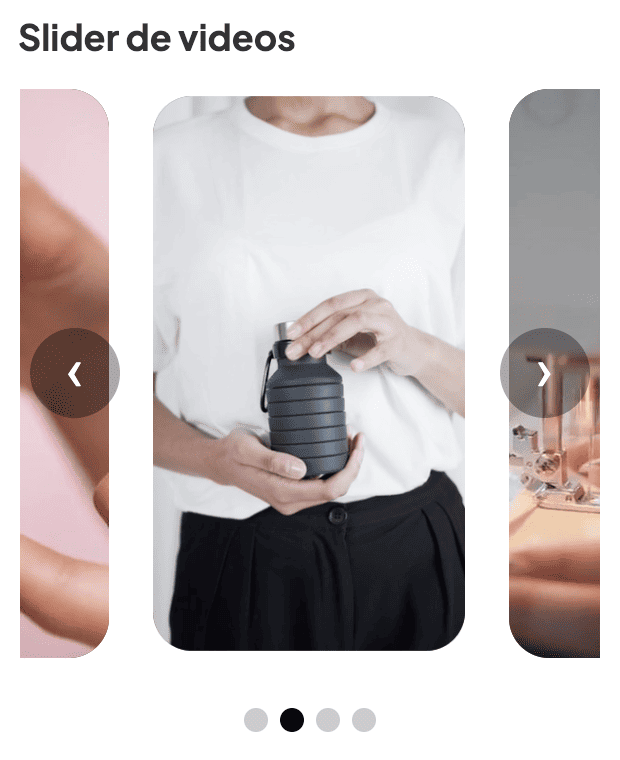 Slider de videos de producto